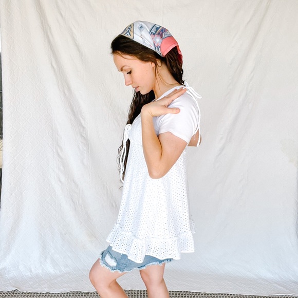 Skyler + Madison white eyelet peasant tank dress.
Size S. - Picture 2 of 3